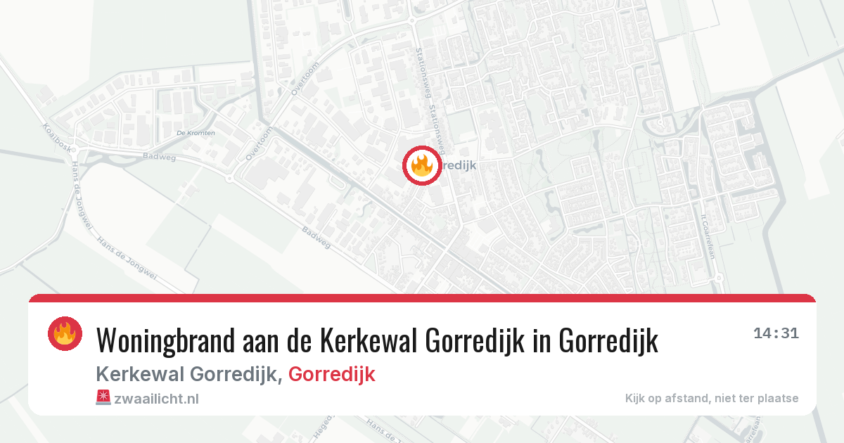 Woningbrand aan de Kerkewal Gorredijk in Gorredijk — 2 aug 2026