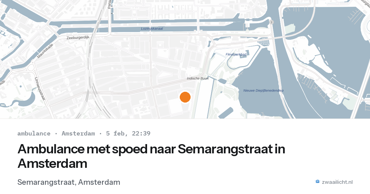 Ambulance met spoed naar Semarangstraat in Amsterdam — 5 feb 2026