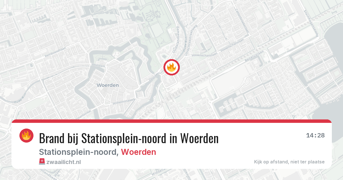 Brand bij Stationsplein-noord in Woerden — 12 apr 2026