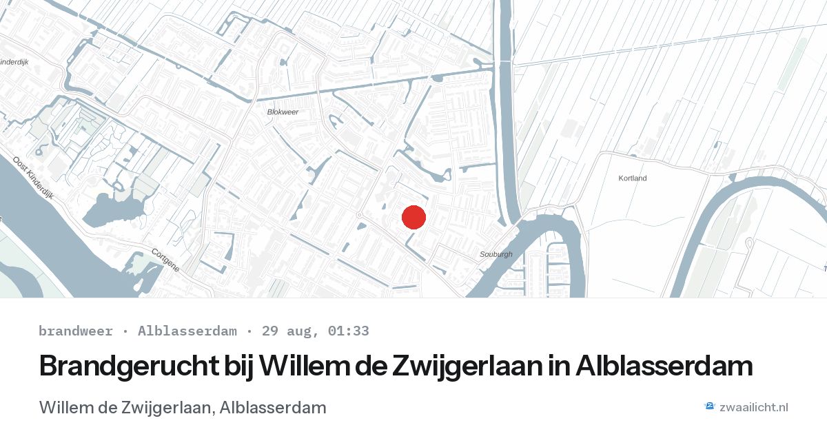 Brandgerucht bij Willem de Zwijgerlaan in Alblasserdam — 28 aug 2026