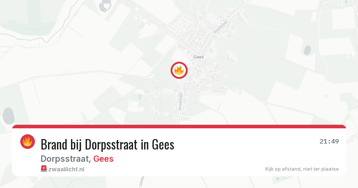 Brand bij Dorpsstraat in Gees — 18 jun 2026
