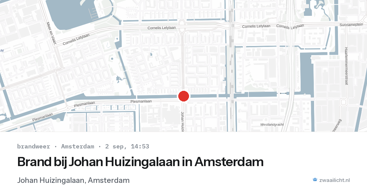 Brand bij Johan Huizingalaan in Amsterdam — 2 sep 2026