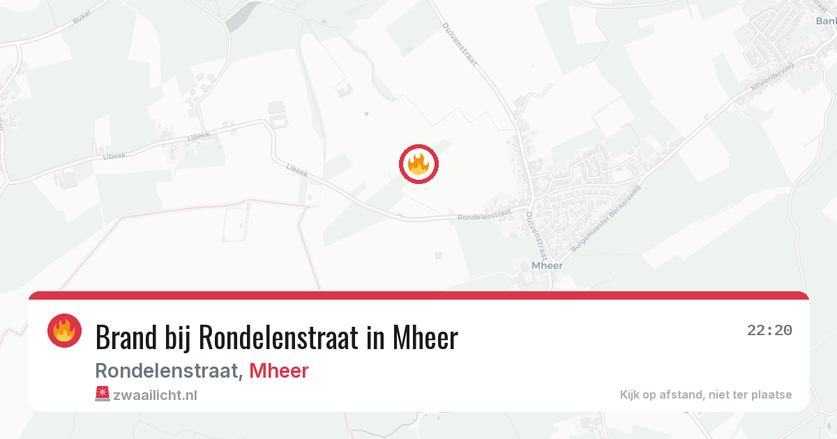 Brand bij Rondelenstraat in Mheer — 21 feb 2026