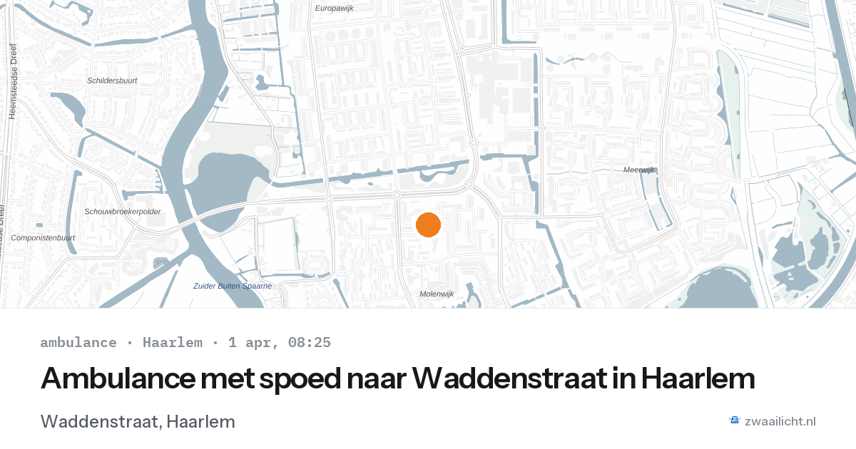 Ambulance met spoed naar Waddenstraat in Haarlem — 1 apr 2026