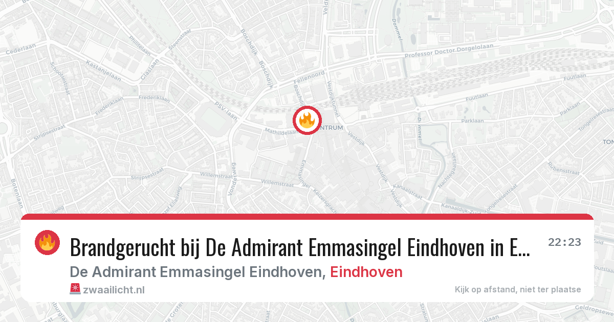 Brandgerucht bij De Admirant Emmasingel Eindhoven in Eindhoven — 25 apr 2026