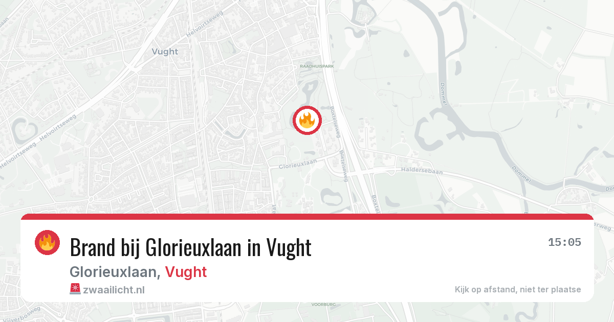 Brand bij Glorieuxlaan in Vught — 6 aug 2026