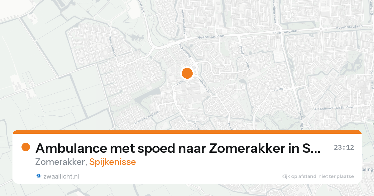 Ambulance met spoed naar Zomerakker in Spijkenisse — 16 aug 2026