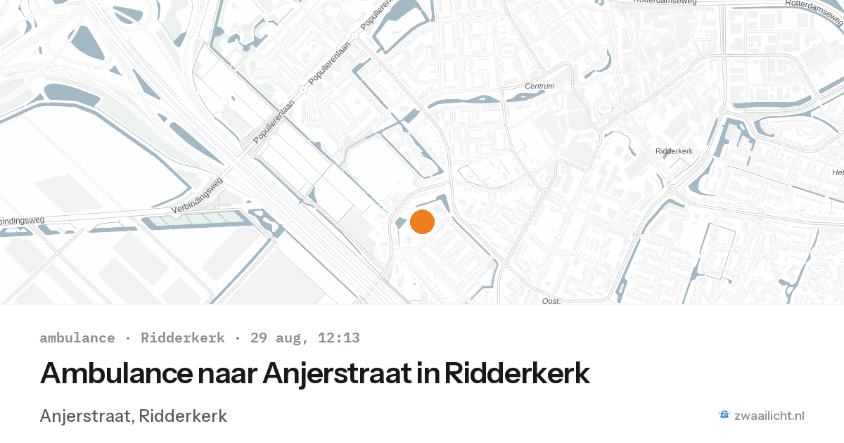 Ambulance naar Anjerstraat in Ridderkerk — 29 aug 2026
