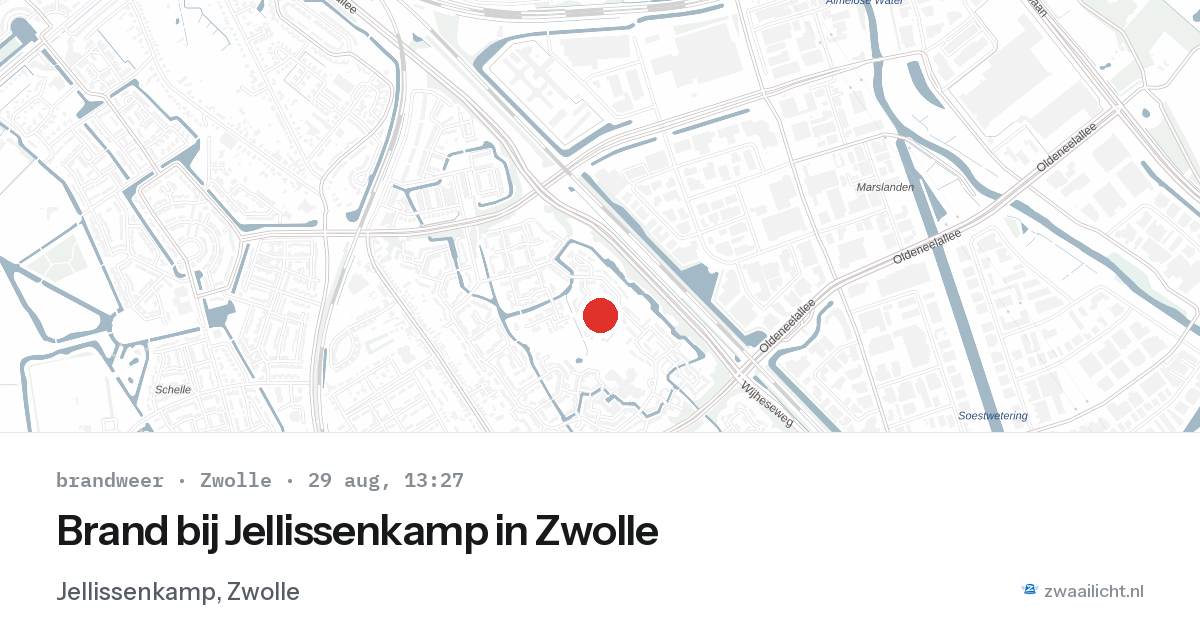 Brand bij Jellissenkamp in Zwolle — 29 aug 2026