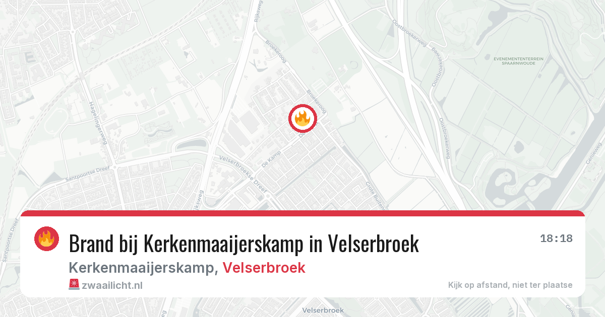 Brand bij Kerkenmaaijerskamp in Velserbroek — 14 mrt 2026