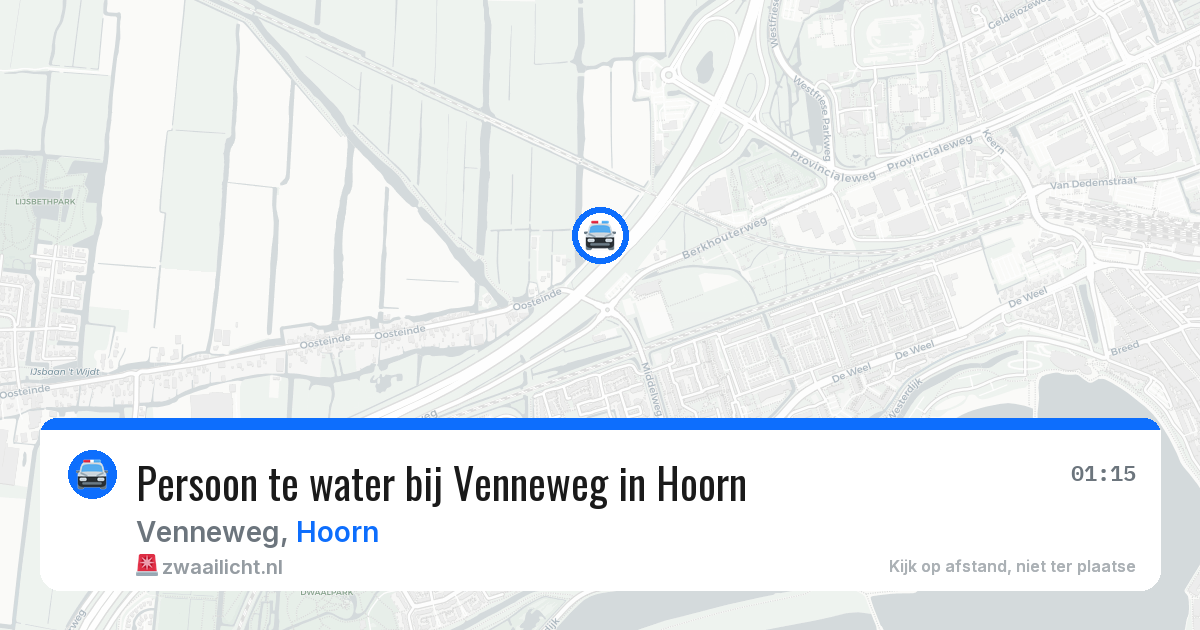 Persoon te water bij Venneweg in Hoorn — 17 jul 2026
