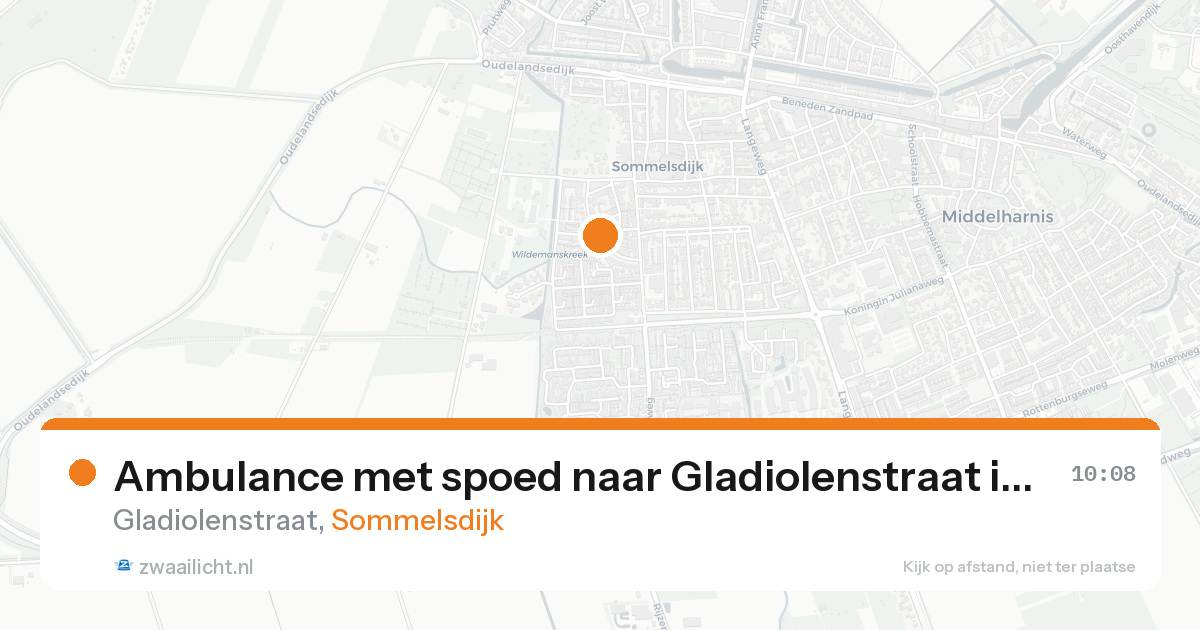 Ambulance met spoed naar Gladiolenstraat in Sommelsdijk — 22 aug 2026