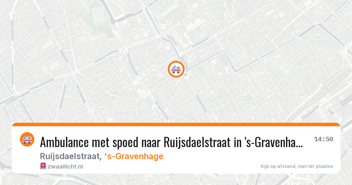 Ambulance met spoed naar Ruijsdaelstraat in 's-Gravenhage — 14 aug 2026