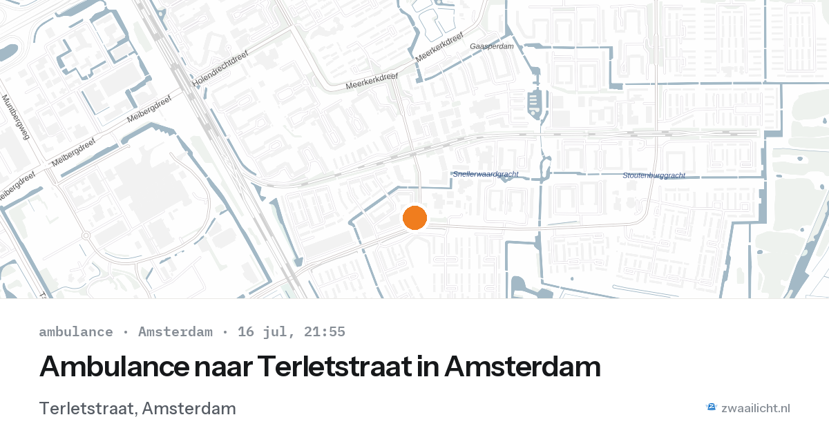 Ambulance naar Terletstraat in Amsterdam — 16 jul 2026