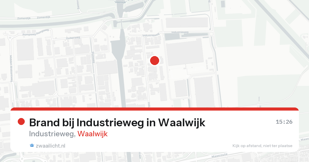 Brand bij Industrieweg in Waalwijk — 20 aug 2026
