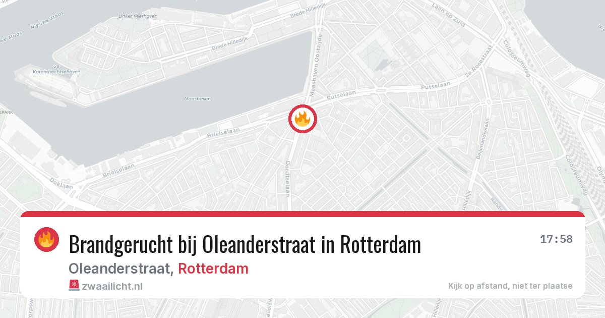 Brandgerucht bij Oleanderstraat in Rotterdam — 6 jul 2026