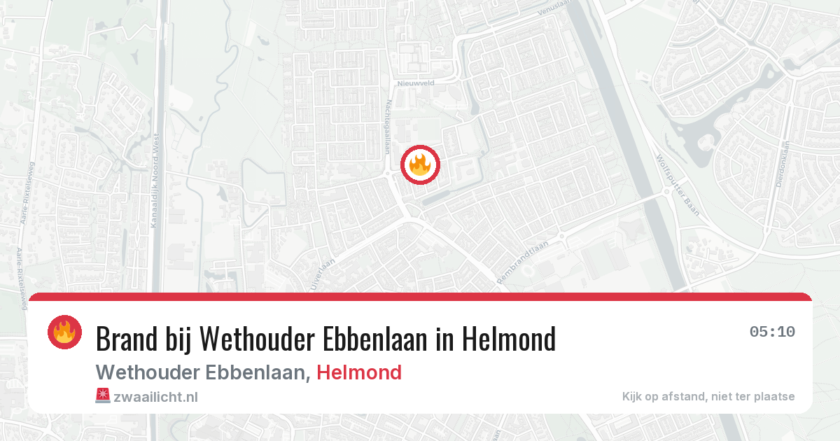 Brand bij Wethouder Ebbenlaan in Helmond — 8 jun 2026