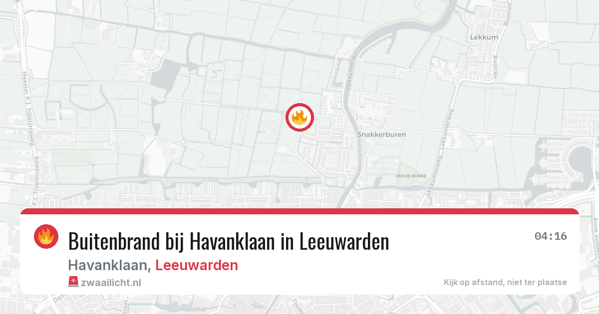 Buitenbrand bij Havanklaan in Leeuwarden — 3 aug 2026