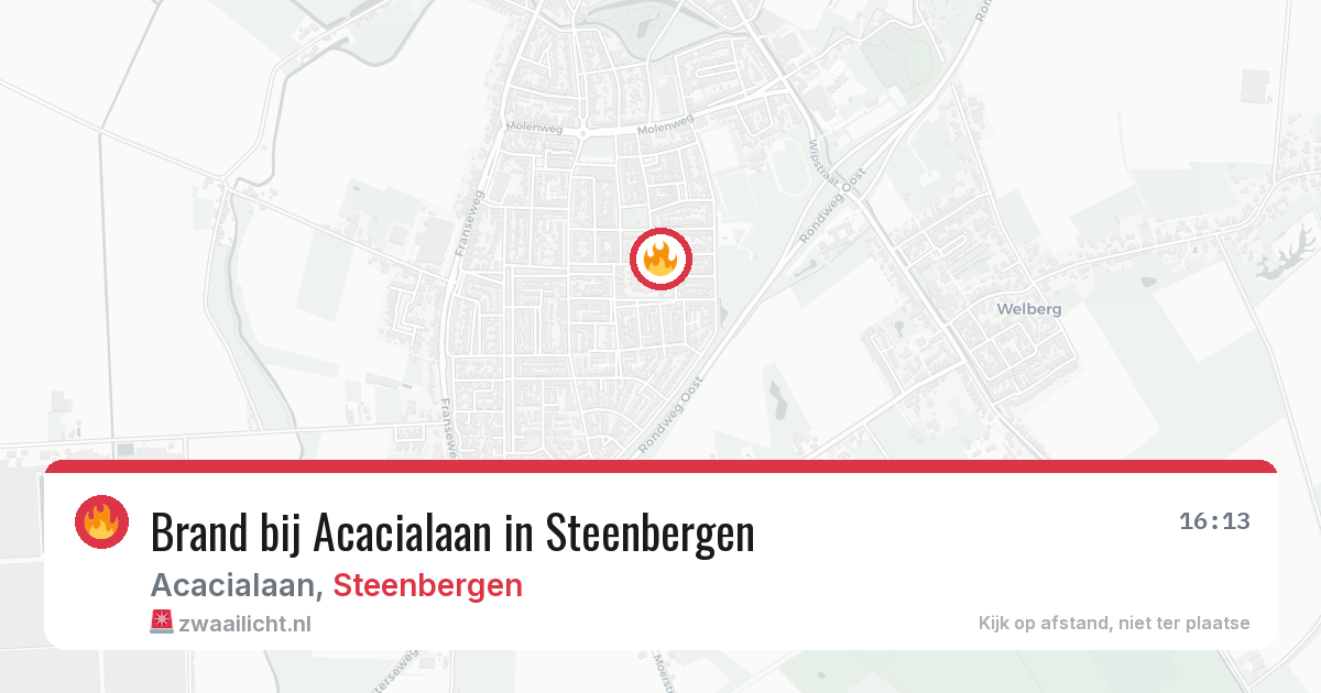 Brand bij Acacialaan in Steenbergen — 22 jun 2026