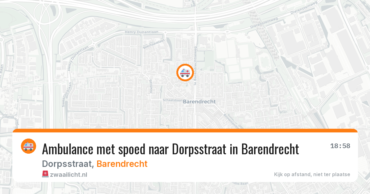 Ambulance met spoed naar Dorpsstraat in Barendrecht — 21 mei 2026