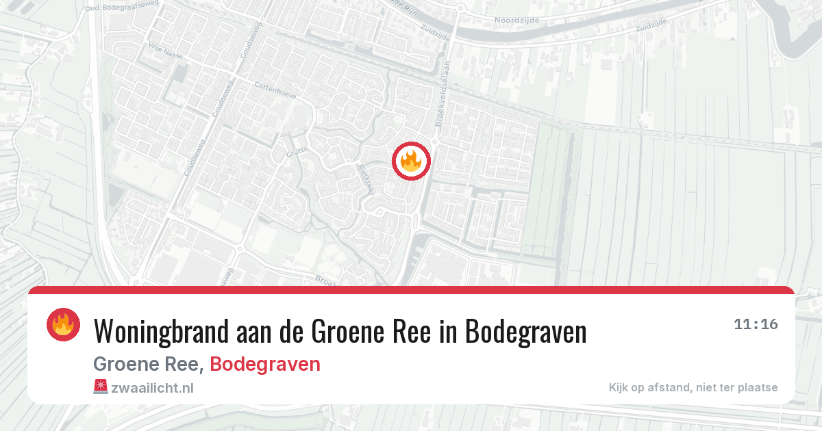 Woningbrand aan de Groene Ree in Bodegraven — 23 apr 2026