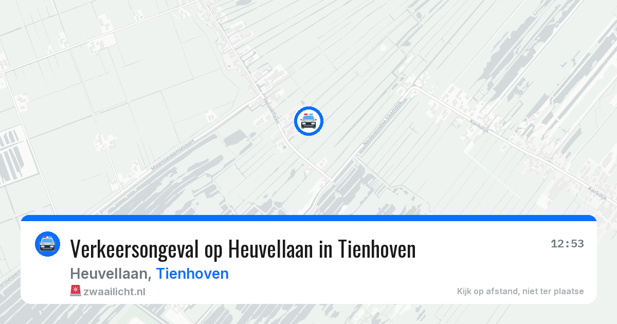Verkeersongeval op Heuvellaan in Tienhoven — 9 aug 2026