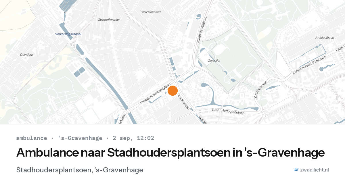 Ambulance naar Stadhoudersplantsoen in 's-Gravenhage — 2 sep 2026