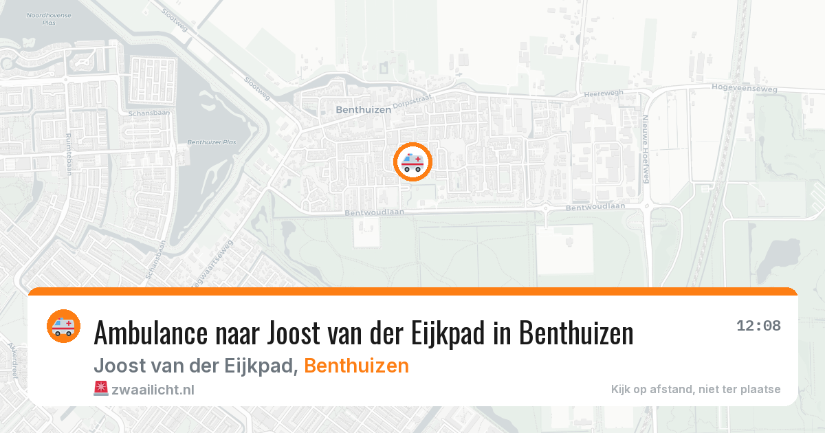 Ambulance naar Joost van der Eijkpad in Benthuizen — 9 aug 2026