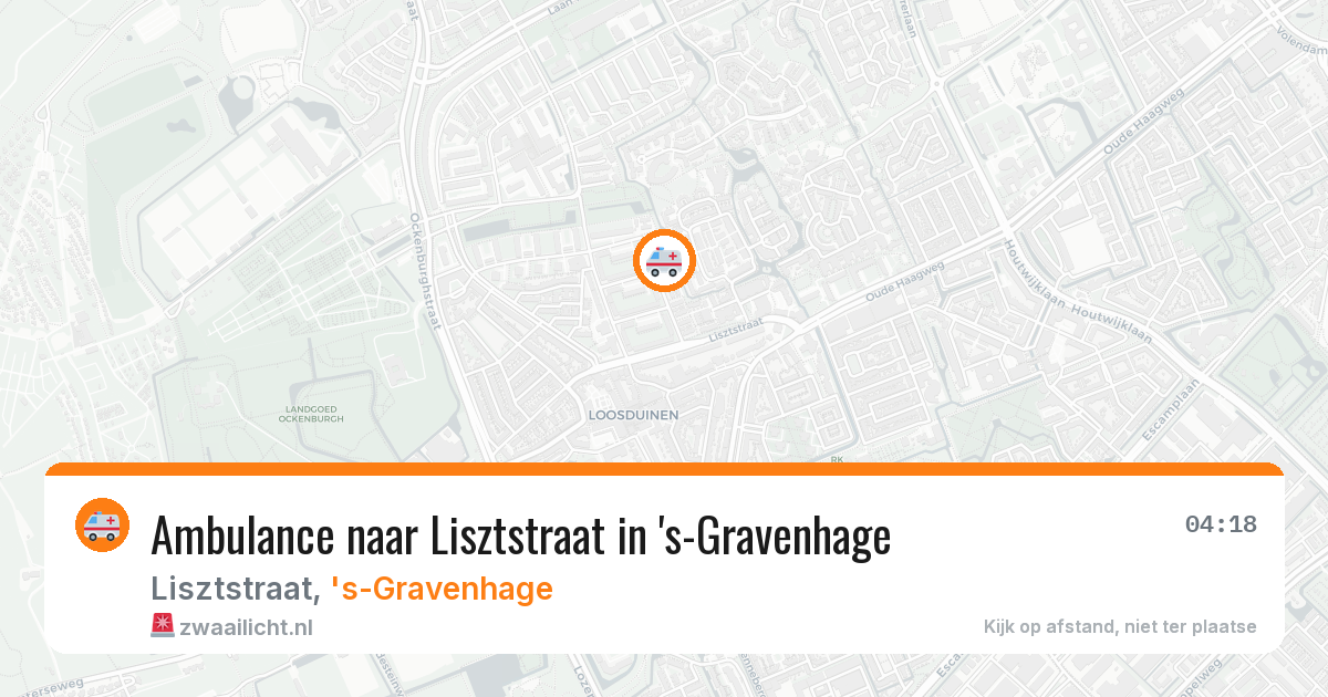 Ambulance naar Lisztstraat in 's-Gravenhage — 1 aug 2026