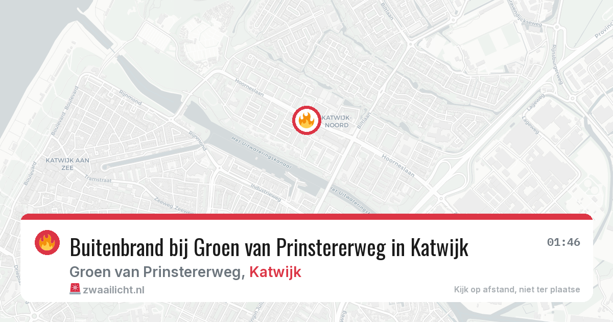 Buitenbrand bij Groen van Prinstererweg in Katwijk — 24 mei 2026