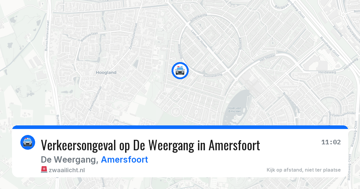 Verkeersongeval op De Weergang in Amersfoort — 10 jul 2026
