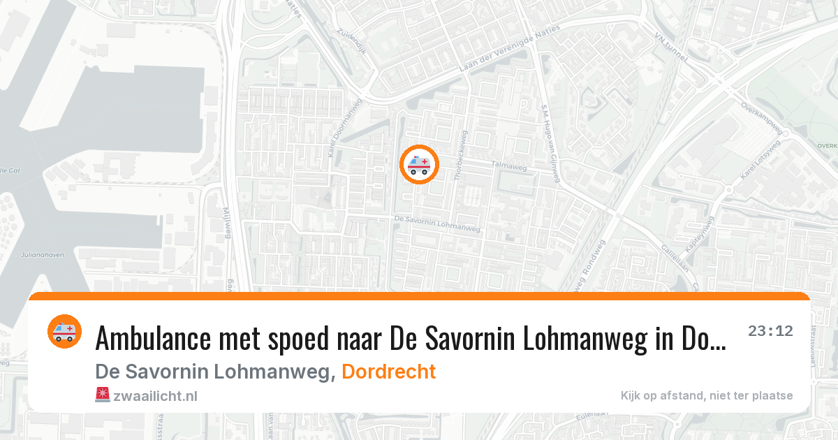 Ambulance met spoed naar De Savornin Lohmanweg in Dordrecht — 23 jun 2026