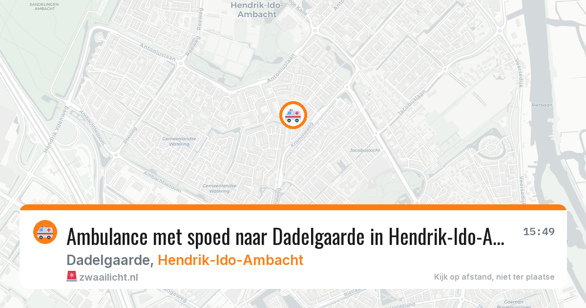 Ambulance met spoed naar Dadelgaarde in Hendrik-Ido-Ambacht — 23 mei 2026