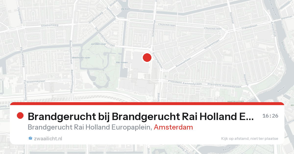 Brandgerucht bij Brandgerucht Rai Holland Europaplein in Amsterdam — 31 jan 2026