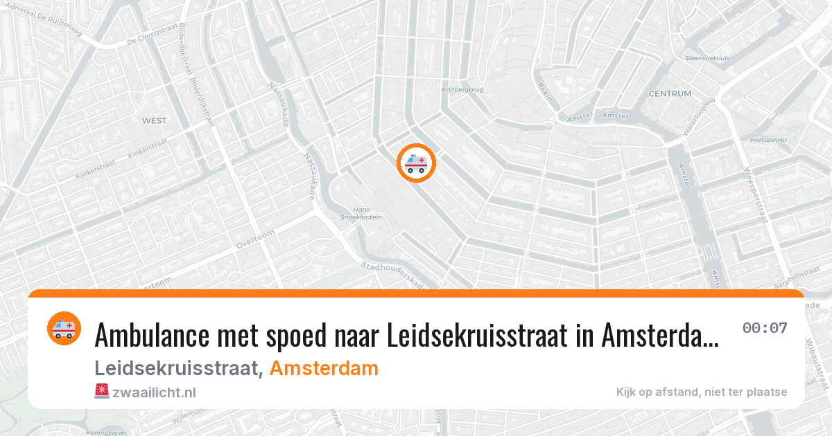 Ambulance met spoed naar Leidsekruisstraat in Amsterdam — 24 jun 2026