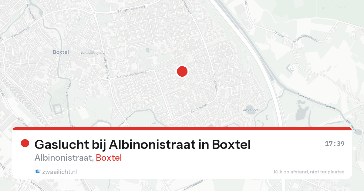 Gaslucht bij Albinonistraat in Boxtel — 20 aug 2026