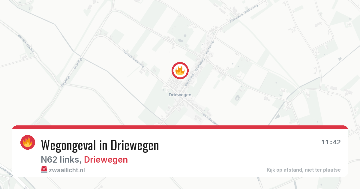 Wegongeval in Driewegen — 2 jul 2026