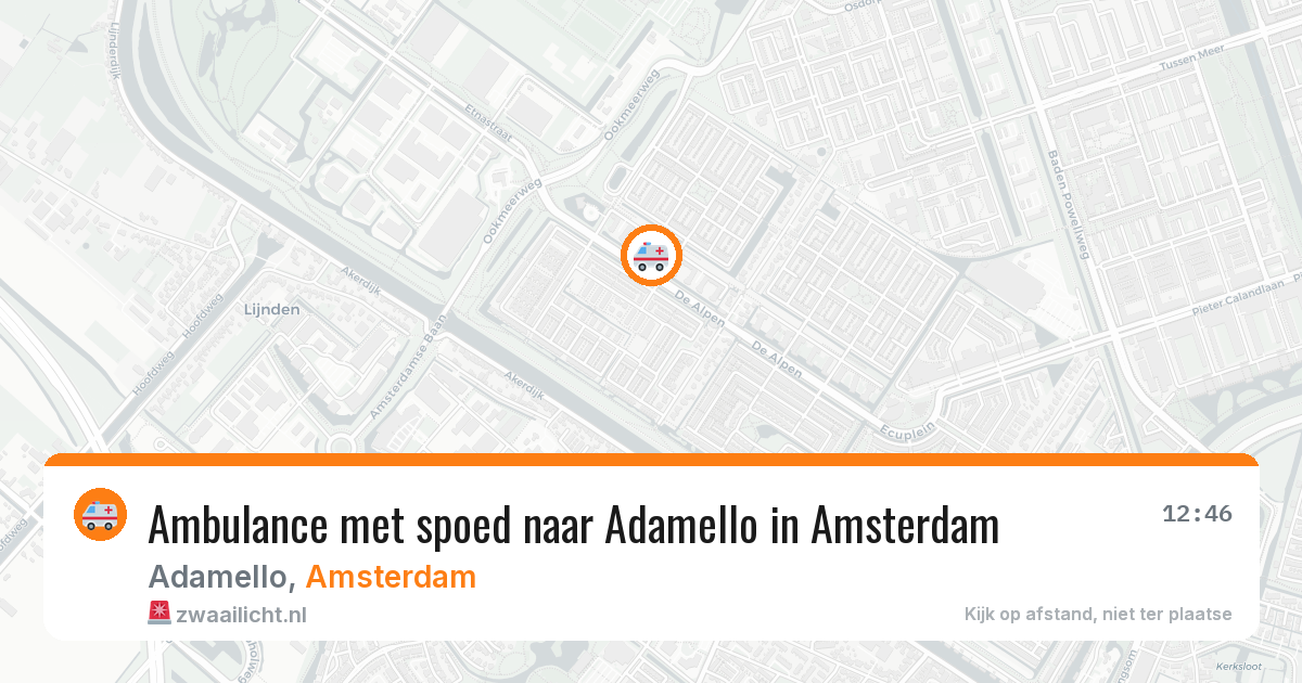 Ambulance met spoed naar Adamello in Amsterdam — 13 jun 2026
