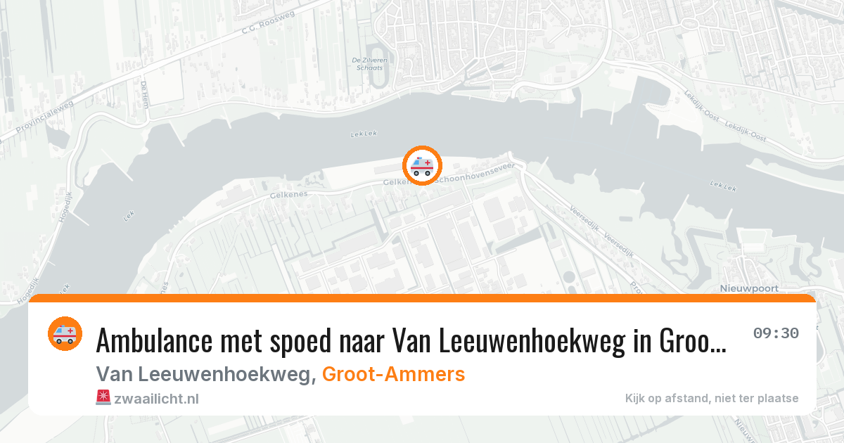 Ambulance met spoed naar Van Leeuwenhoekweg in Groot-Ammers — 5 mrt 2026