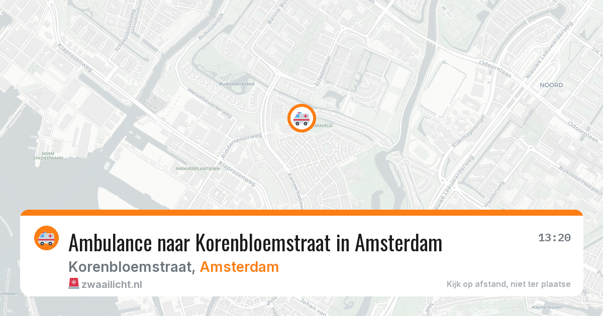 Ambulance naar Korenbloemstraat in Amsterdam — 10 aug 2026