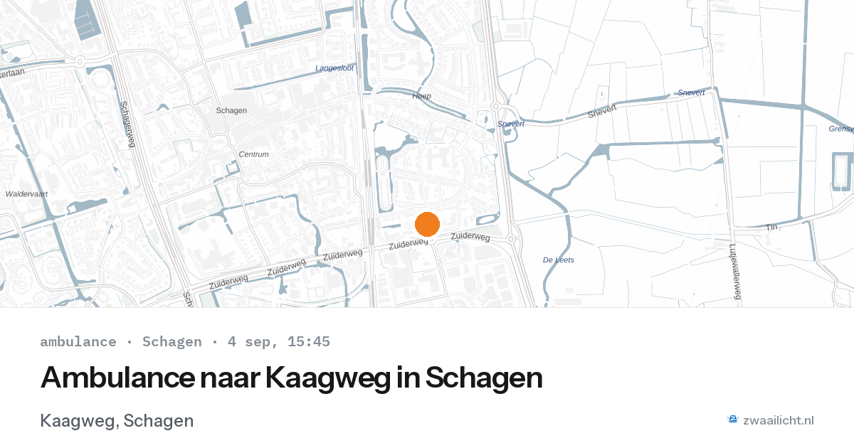 Ambulance naar Kaagweg in Schagen — 4 sep 2026