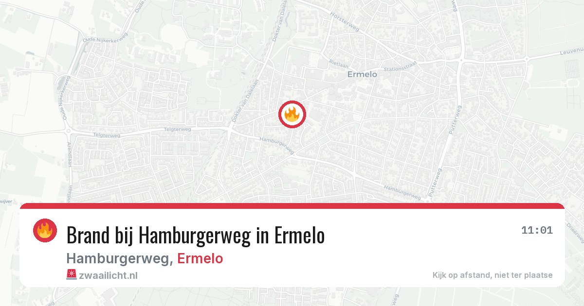 Brand bij Hamburgerweg in Ermelo — 9 jul 2026