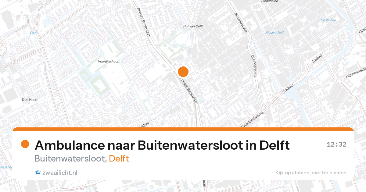 Ambulance naar Buitenwatersloot in Delft — 28 aug 2026