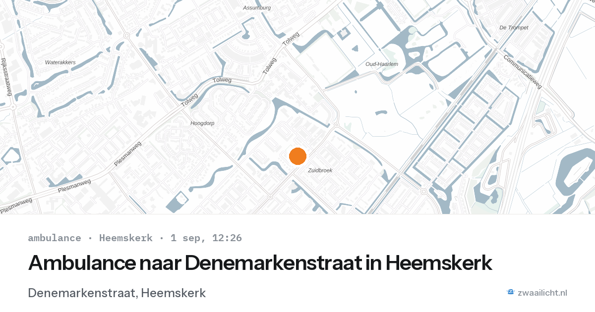 Ambulance naar Denemarkenstraat in Heemskerk — 1 sep 2026