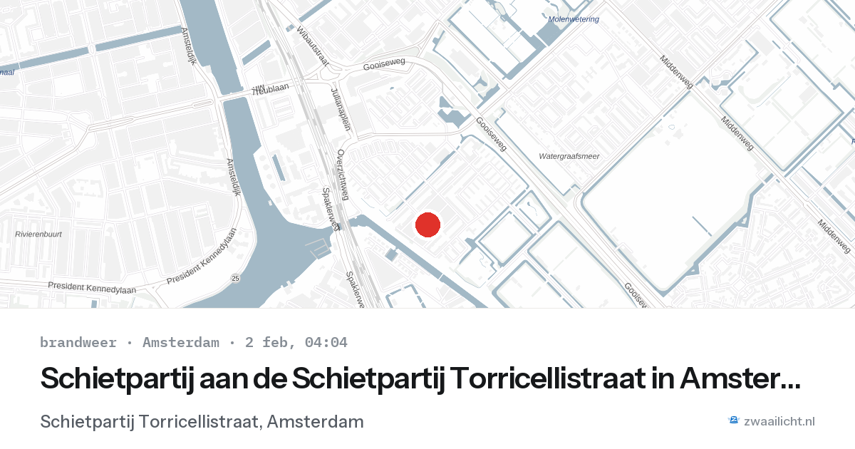 Schietpartij aan de Schietpartij Torricellistraat in Amsterdam — 2 feb 2026