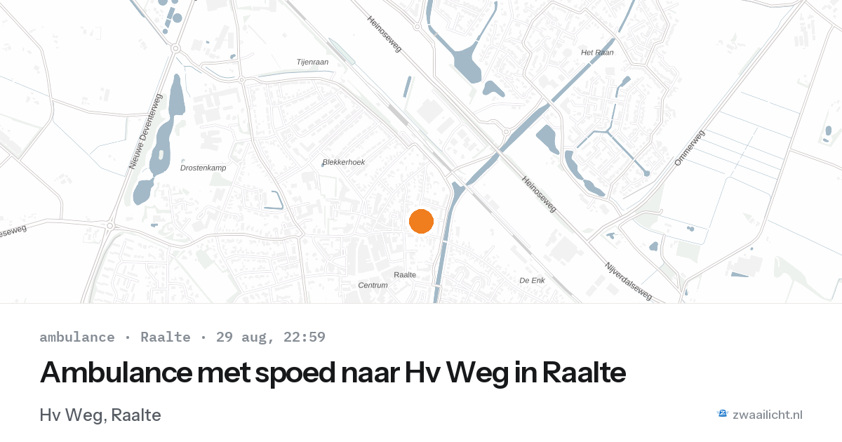 Ambulance met spoed naar Hv Weg in Raalte — 29 aug 2026