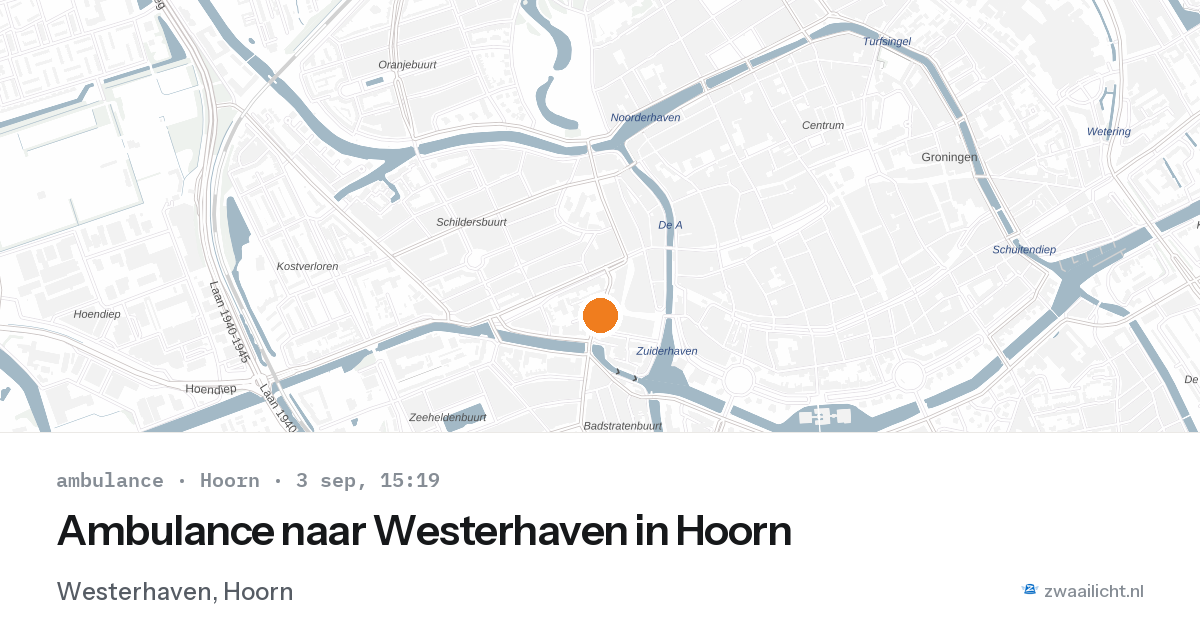 Ambulance naar Westerhaven in Hoorn — 3 sep 2026