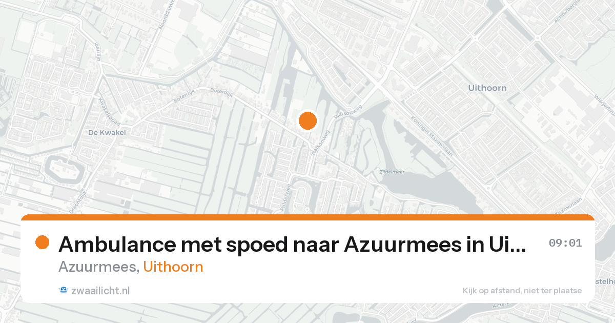 Ambulance met spoed naar Azuurmees in Uithoorn — 26 aug 2026