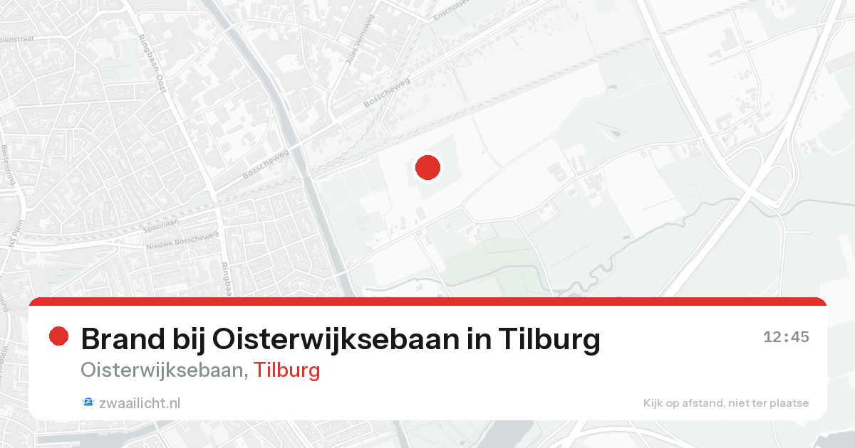 Brand bij Oisterwijksebaan in Tilburg — 17 aug 2026