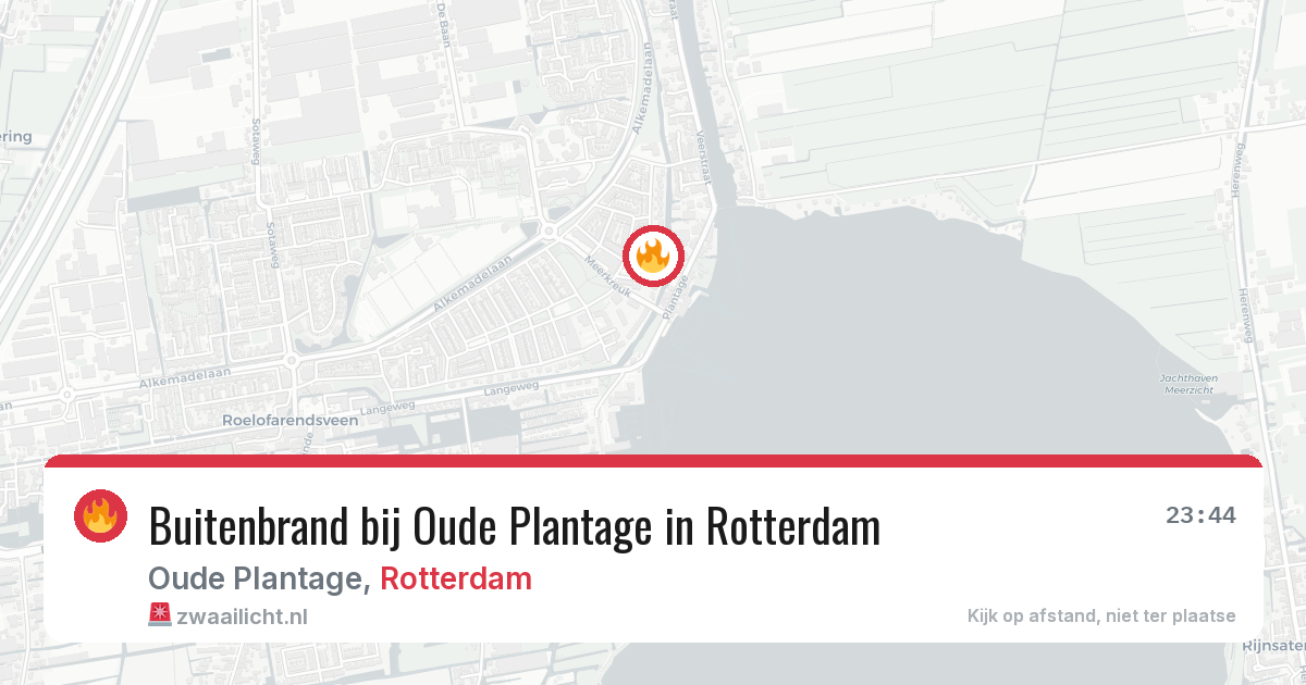 Buitenbrand bij Oude Plantage in Rotterdam — 13 aug 2026